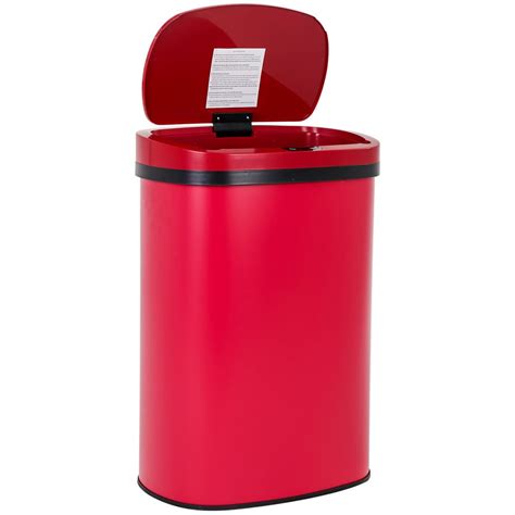 red 13 gallon kitchen trash can|touchless kitchen red trash cans.